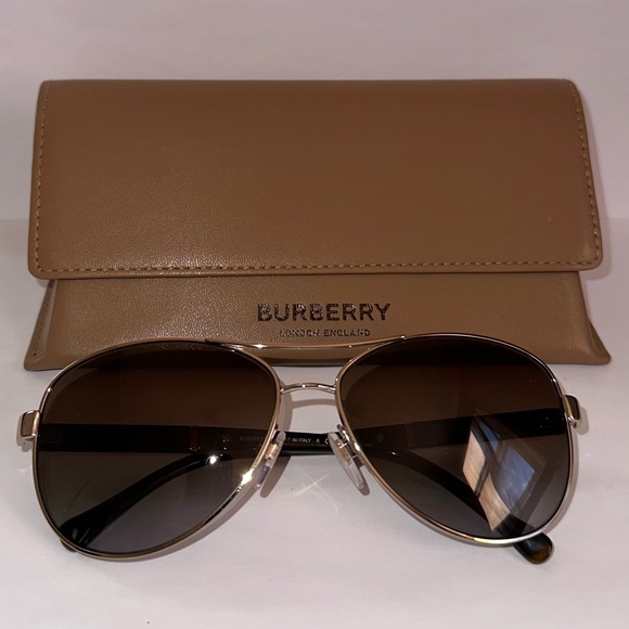 Burberry Brown Aviator Sunglasses - Picture 1 of 4